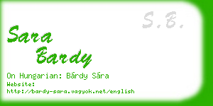 sara bardy business card