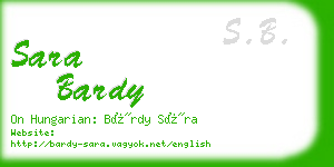 sara bardy business card